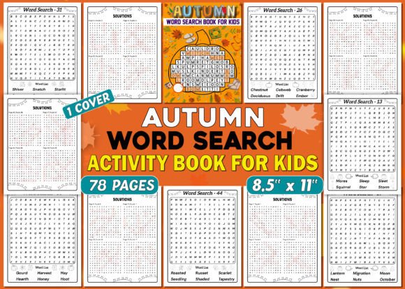 Download Autumn Word Search for Kids with Cover - Word search for kids Collection