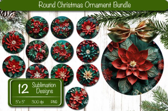 Download 3D Christmas Ornament Bundle Sublimation - Ornament Collection