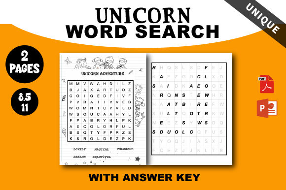 Download Unicorn Word Search for Kids 4 ADVENTURE - Word search for kids Collection