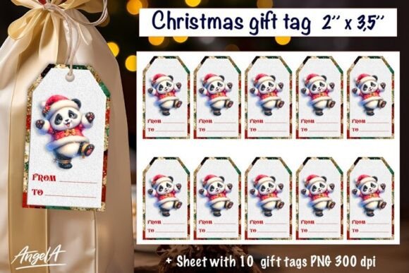 Download Christmas Gift Tags, Christmas Panda PNG - Panda png Collection
