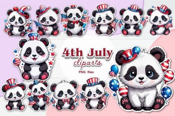 Download 4th July Patriotic Panda PNG Sublimation - Panda png Collection